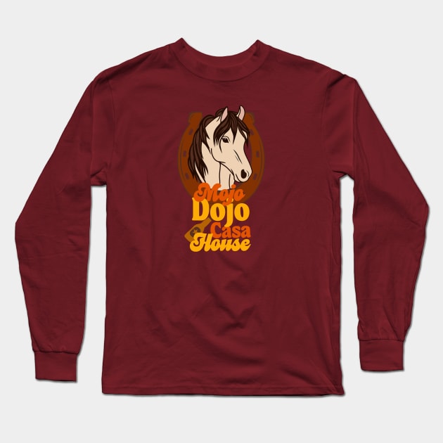 Ken’s Mojo Dojo Casa House with horse. Long Sleeve T-Shirt by Midnight Pixels